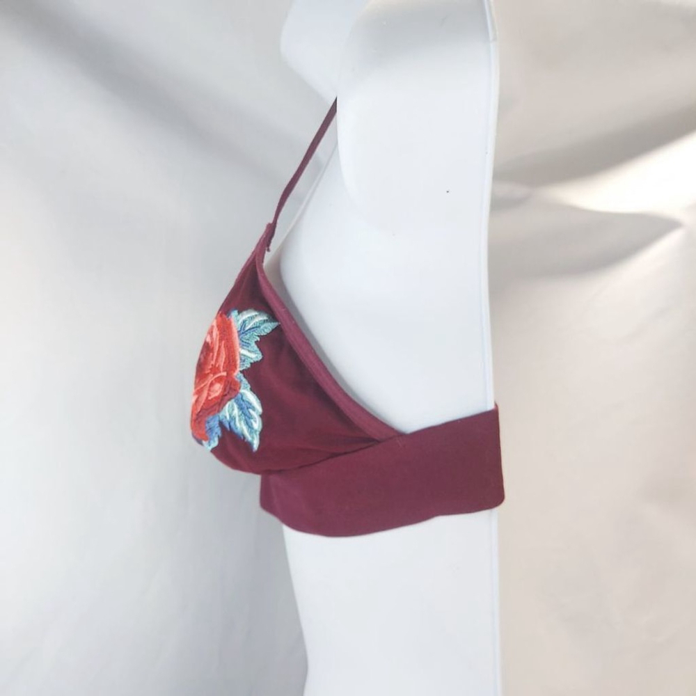 Victoria's Secret PINK lace triangle bralette with roses sz Small - Picture 3 of 7